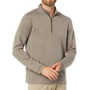 RHONE Men's 1/4 Zip Mock Neck Commuter Sweater Pullover US 2XL Beige Preppy